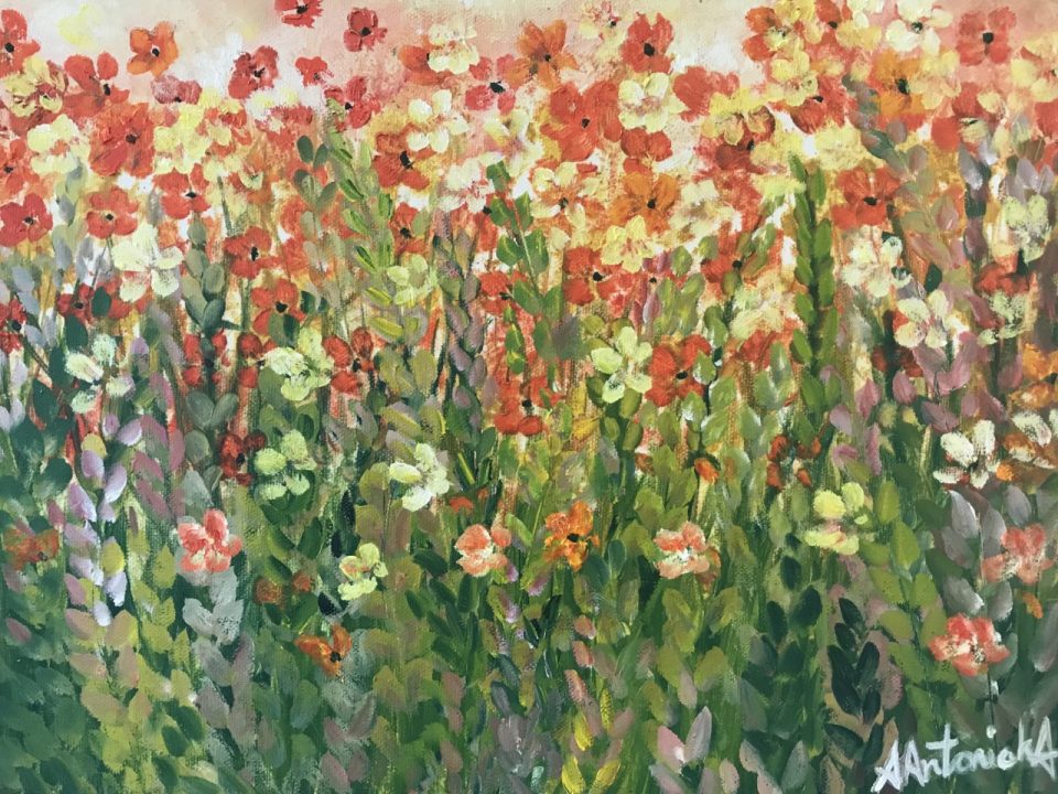 Wild Flowers in Orange and Yellow, (sorry, now SOLD)