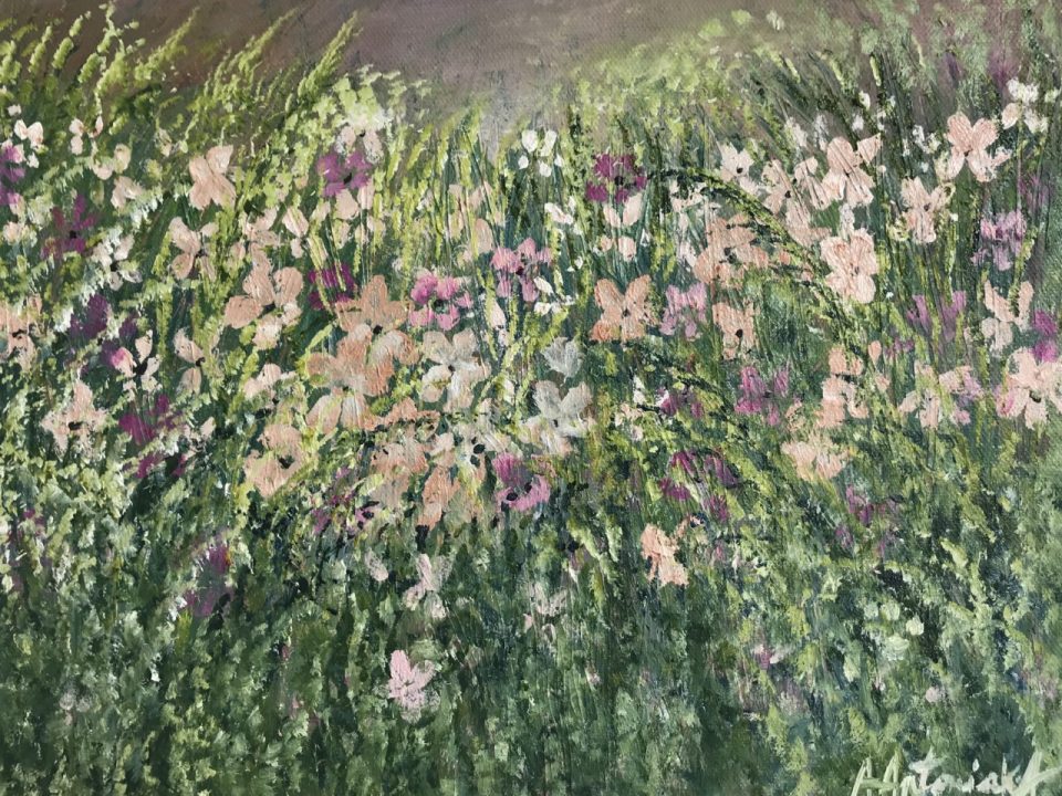 Pink Meadow Flowers, Oil Painting, £65, SOLD